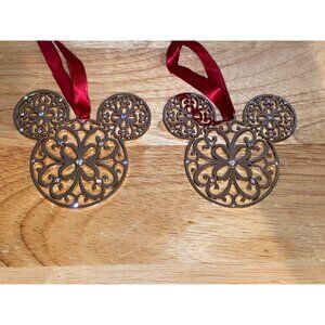 Disney Movie Club 2017 Reward Exclusive Mickey Mouse Metal Ornaments Set Of 2